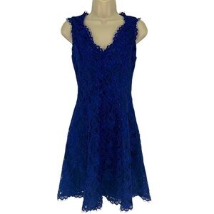 Shoshanna Purple Fit and Flare Lace Mini Dress Size 0
